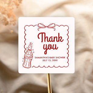 Bereit zum Knallen Soda Baby Shower Quadratischer Aufkleber