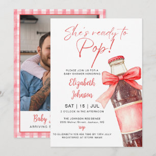Bereit Zum Knallen Soda Flasche Baby Shower Foto Einladung
