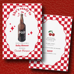 Bereit zum Knallen Soda-Junge-Mädchen Retro-Baby-P Einladung