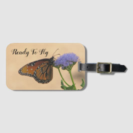 Bereit zum Monarchen auf Lila Blume Schmetterling Gepäckanhänger