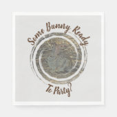 Bereit zum Party Braun Bunny Pub Spaß Ansammlung Serviette (Vorderseite)