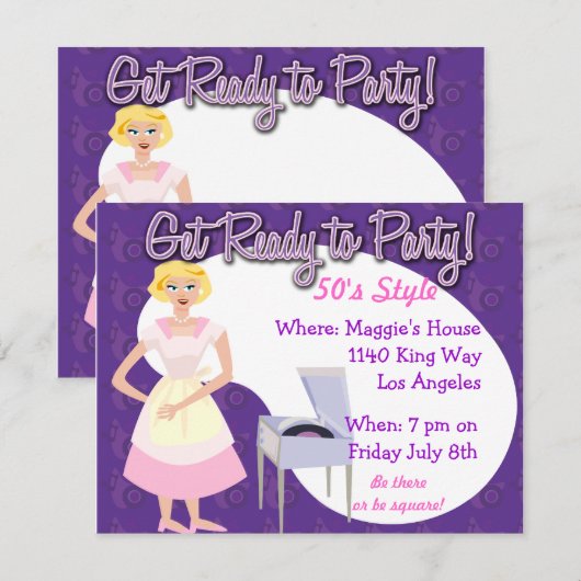 Bereit zum Party! Einladung (Vorne/Hinten)