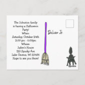 Bereit zum Party, Halloween Spuk House Einladung Postkarte (Rückseite)