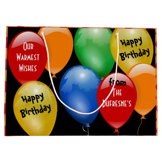 Bereit zum Personalisierten Geburtstag Große Geschenktüte (Rückseite)