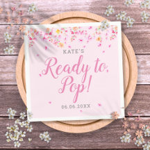 Bereit zum Platzen Baby Girl Shower Rosa Blüte