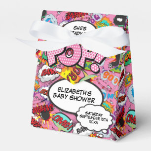 Bereit zum Platzen Baby Shower Rosa Comic-Book Geschenkschachtel
