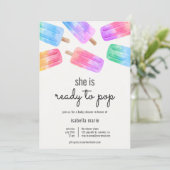 Bereit zum Platzen Popsicle Babyshower Einladung (Stehend Vorderseite)