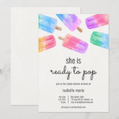Bereit zum Platzen Popsicle Babyshower Einladung (Vorne/Hinten)