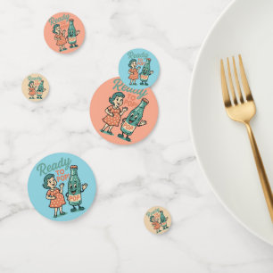 Bereit zum Platzen Retro-1950er-Jahre-Baby-Shower Konfetti