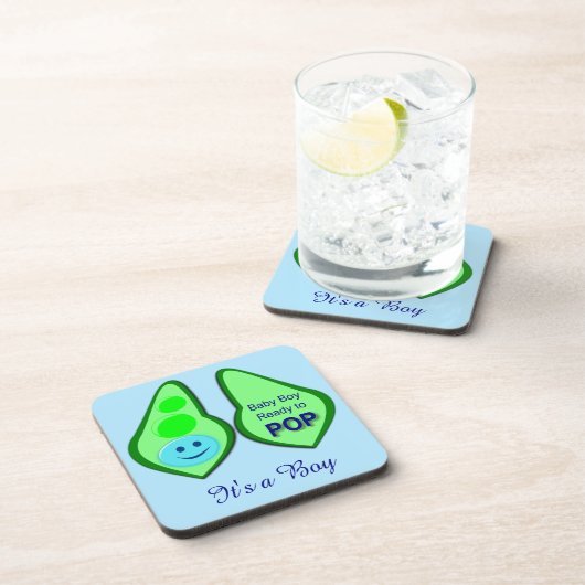 Bereit zum Pop Baby B Gender Reveal Getränkeabdeck Getränkeuntersetzer (Rechte Seite)
