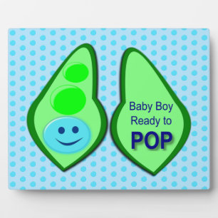 Bereit zum Pop Baby Boy Blue Pee Fotoplatte