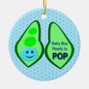 Bereit zum Pop Baby Boy Blue Pee Keramik Ornament