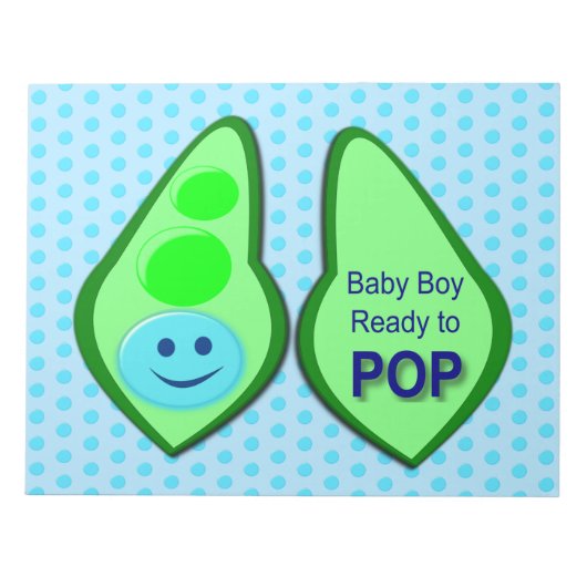 Bereit zum Pop Baby Boy Blue Pee Notizblock (Vorderseite)
