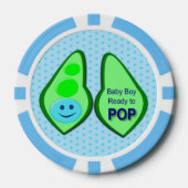 Bereit zum Pop Baby Boy Blue Pee Pokerchips (Vorderseite)