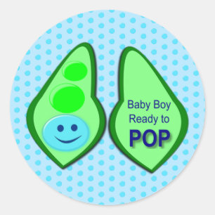 Bereit zum Pop Baby Boy Blue Pee Runder Aufkleber