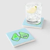 Bereit zum Pop Baby Boy Blue Pee Steinuntersetzer (Seitenansicht)