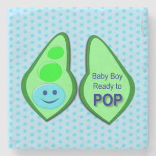 Bereit zum Pop Baby Boy Blue Pee Steinuntersetzer
