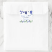 Bereit zum POP! Baby Clothesline Baby Dusche Quadratischer Aufkleber (Tasche)