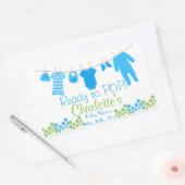 Bereit zum POP! Baby Clothesline Baby Dusche Rechteckiger Aufkleber (Umschlag)