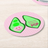 Bereit zum Pop Baby Girl Pink Pea Babydusche Runder Pappuntersetzer (Angewinkelt)