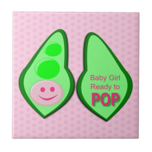 Bereit zum Pop Baby Girl Pink Pea Fliese