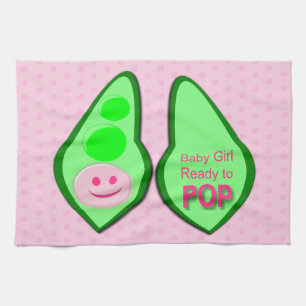 Bereit zum Pop Baby Girl Pink Pea Geschirrtuch