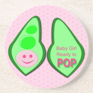 Bereit zum Pop Baby Girl Pink Pea Getränkeuntersetzer