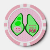 Bereit zum Pop Baby Girl Pink Pea Pokerchips (Vorderseite)