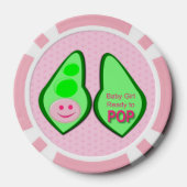 Bereit zum Pop Baby Girl Pink Pea Pokerchips (Rückseite)