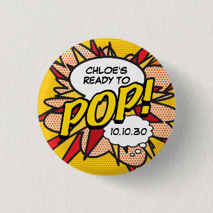 Bereit zum POP Baby Shower Button