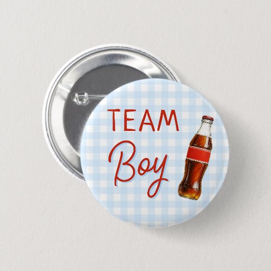 Bereit zum Pop Baby Shower Team Boy Button (Vorne & Hinten)