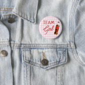 Bereit zum Pop Baby Shower Team Girl Button (Beispiel)