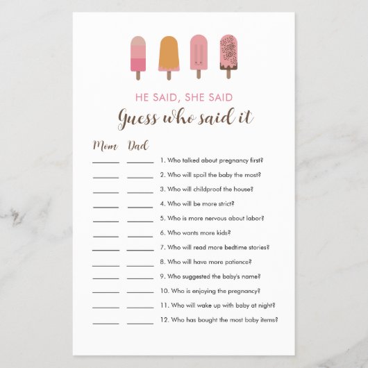 Bereit zum Pop Baby Showraten, die gesagt haben, e Flyer (Vorne)