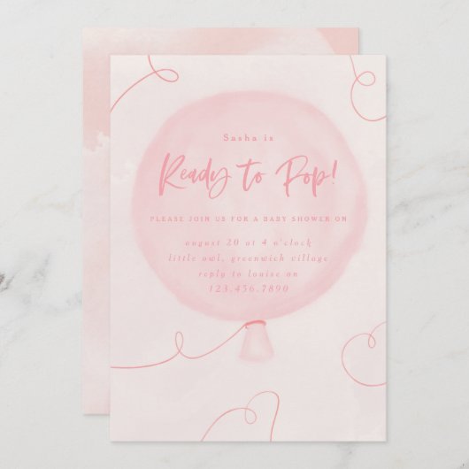 Bereit zum Pop! Babydusche einladen Einladung (Vorne/Hinten)