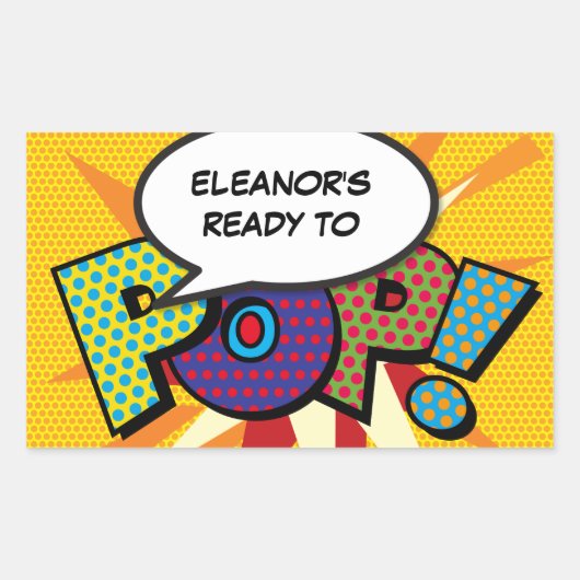 Bereit zum POP Babydusche Funny Modernst Rechteckiger Aufkleber (Vorderseite)