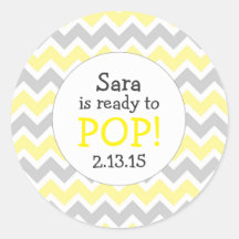 Bereit zum Pop Babydusche Gefallen / gelb Zickzack