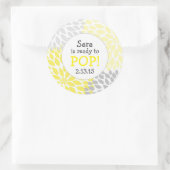 Bereit zum Pop Babydusche Gefallen / Gelbe Dahlimu Runder Aufkleber (Tasche)