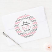 Bereit zum Pop Babydusche Gefallen pinkfarbener si Runder Aufkleber (Umschlag)