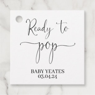 Bereit zum Pop Babydusche Gefallen Tag Popcorn Fla Geschenkanhänger