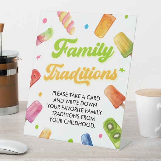 Bereit zum Pop Babydusche Popscle Familientraditio Sockelschild (In Situ)