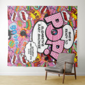 Bereit zum Pop Babydusche Rosa Foto Hintergrund Wandteppich (Beispiel (Horizontal))