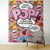 Bereit zum Pop Babydusche Rosa Foto Hintergrund Wandteppich (Beispiel)