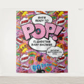 Bereit zum Pop Babydusche Rosa Foto Hintergrund Wandteppich (Vorderseite)