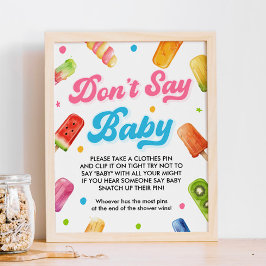Bereit zum Pop Babydusche Say Baby Game Poster