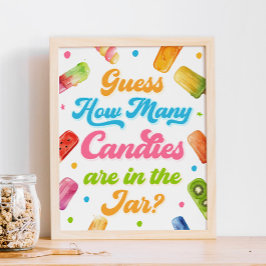 Bereit zum Pop Babydusche schätzen, wie viele Cand Poster