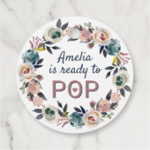 Bereit zum Pop Babydusche Sprinkle Popcorn Bubbly Geschenkanhänger (Rückseite)