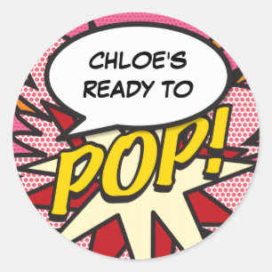 Bereit zum POP! Babydusche Sprinkle Runder Aufkleber