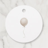 Bereit zum Pop Beige Balloons Boho Babydusche Geschenkanhänger (Rückseite)