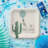 Bereit zum Pop Blue Balloon Cactus Boy Baby Shower Pappteller (Party)