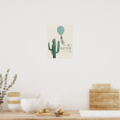 Bereit zum Pop Blue Balloon Cactus Boy Baby Shower Poster (Küche)